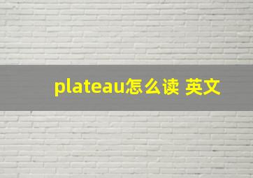 plateau怎么读 英文